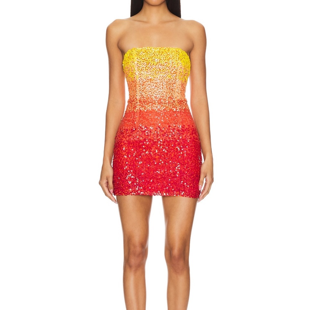 Lovers + Friends | Carmela Mini Dress in Sunset Sequin